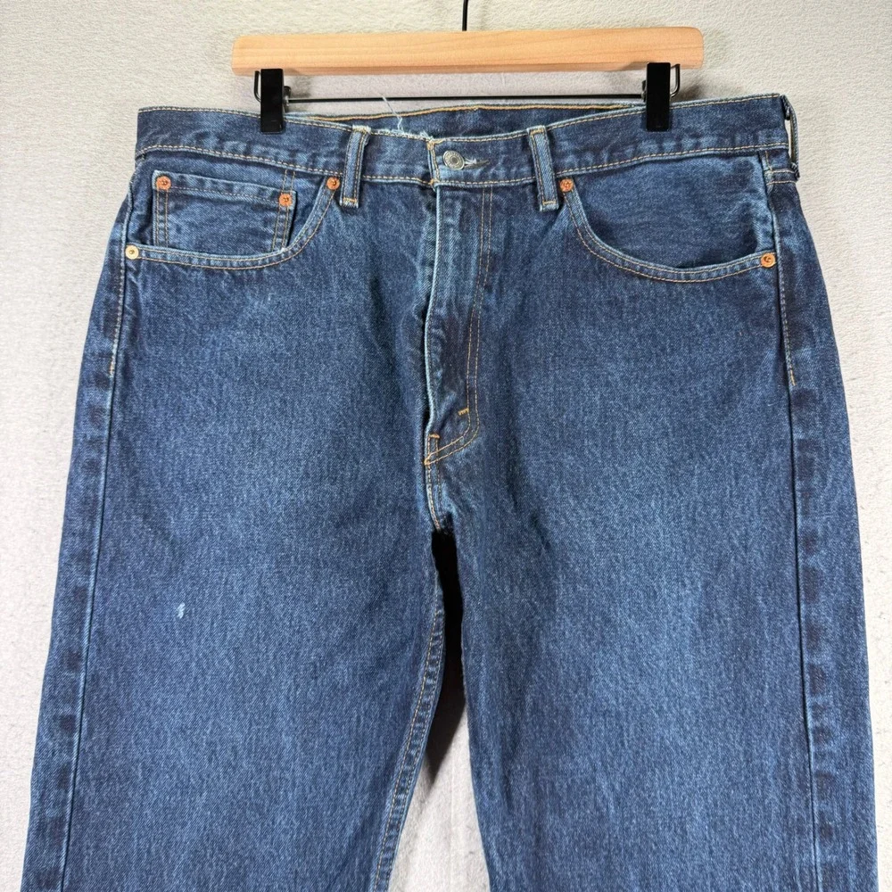 Levi's 505 Regular Fit‎ Jeans Mens W38 L29 Dark Wash Denim Blue Classic